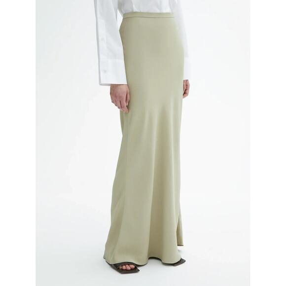 NWT DAGMAR House of Dagmar Shiny Long Skirt Slate Green 36 2 XS - Picture 4 of 10